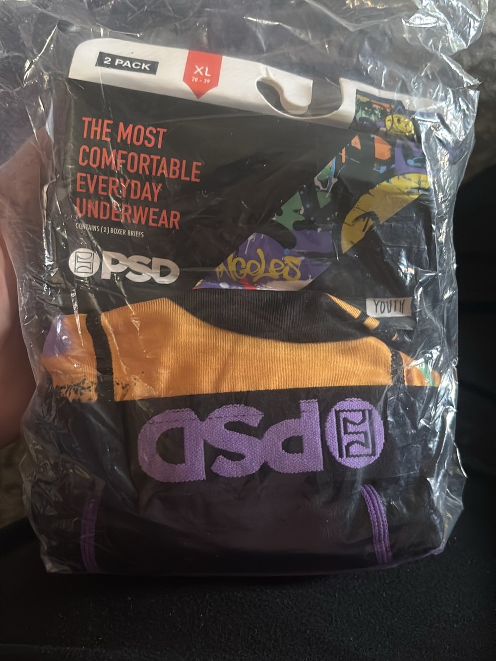 PSD boys Boxer Briefs – Black, Gold & Purple (2-Pack)